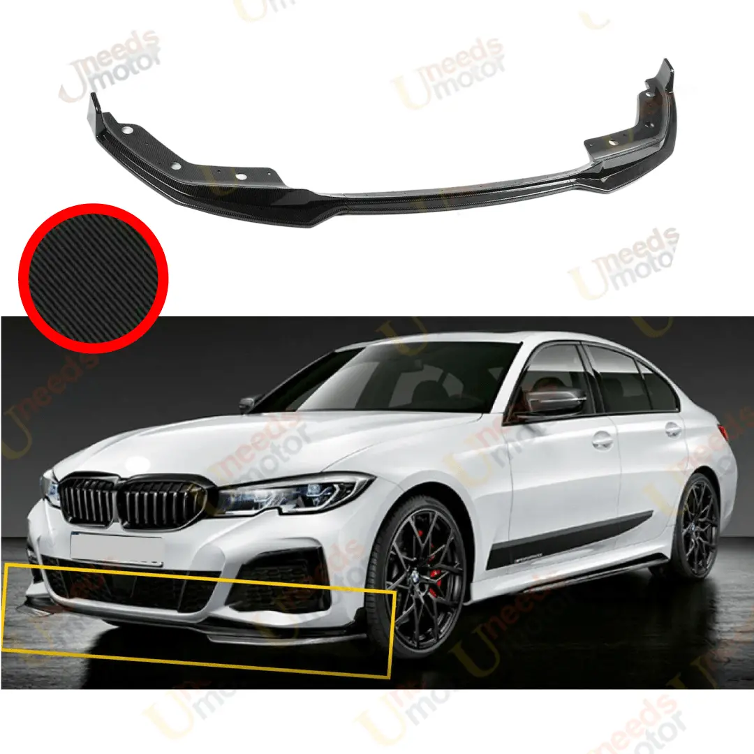 Fit 2021-2023 Bmw G30 5 Series M Sport Front Bumper Lip Splitter (Carbon Fiber Print) 1