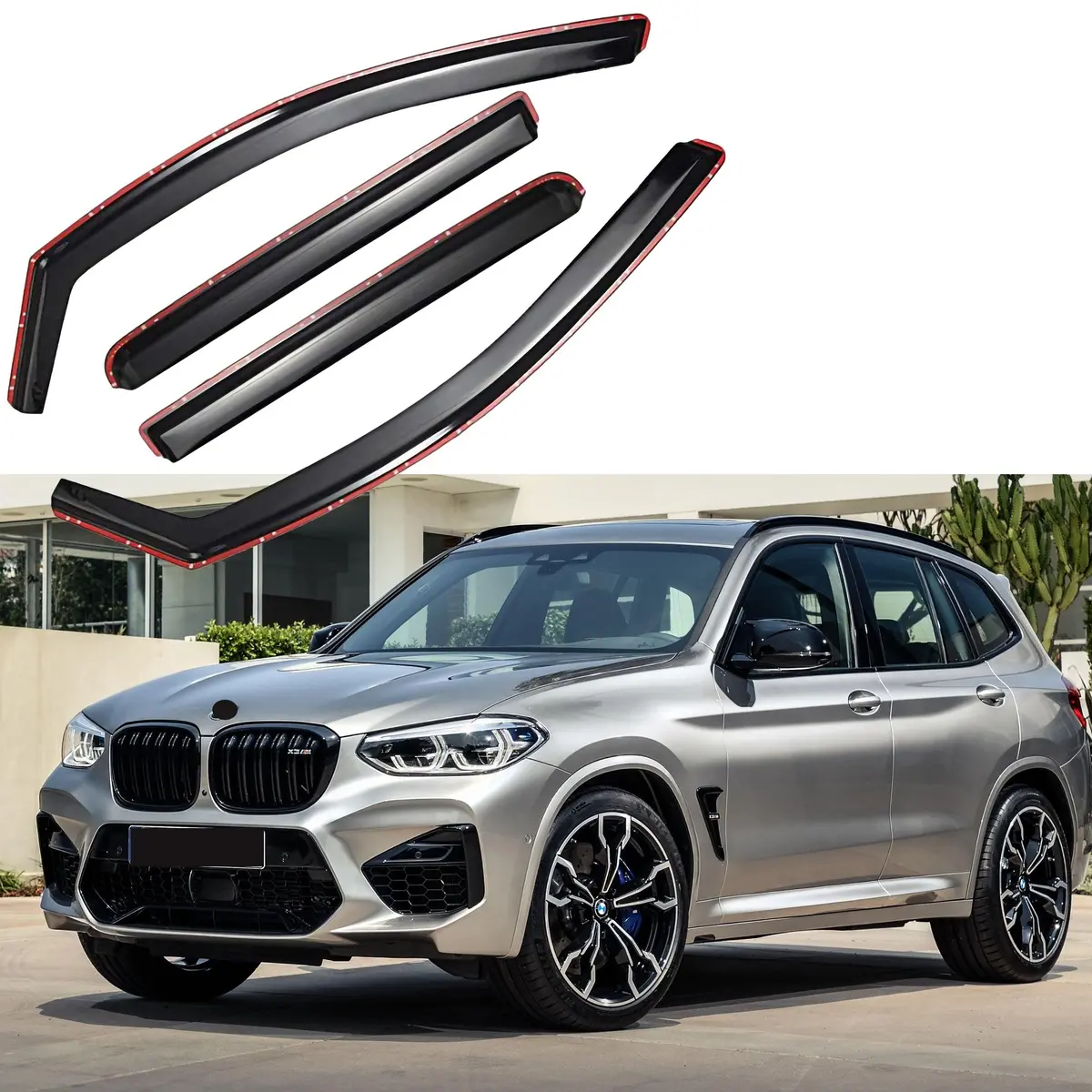 Fit 2019-2022 Bmw X3 In-Channel Vent Window Visors Rain Sun Wind Guards Shade Deflectors 1
