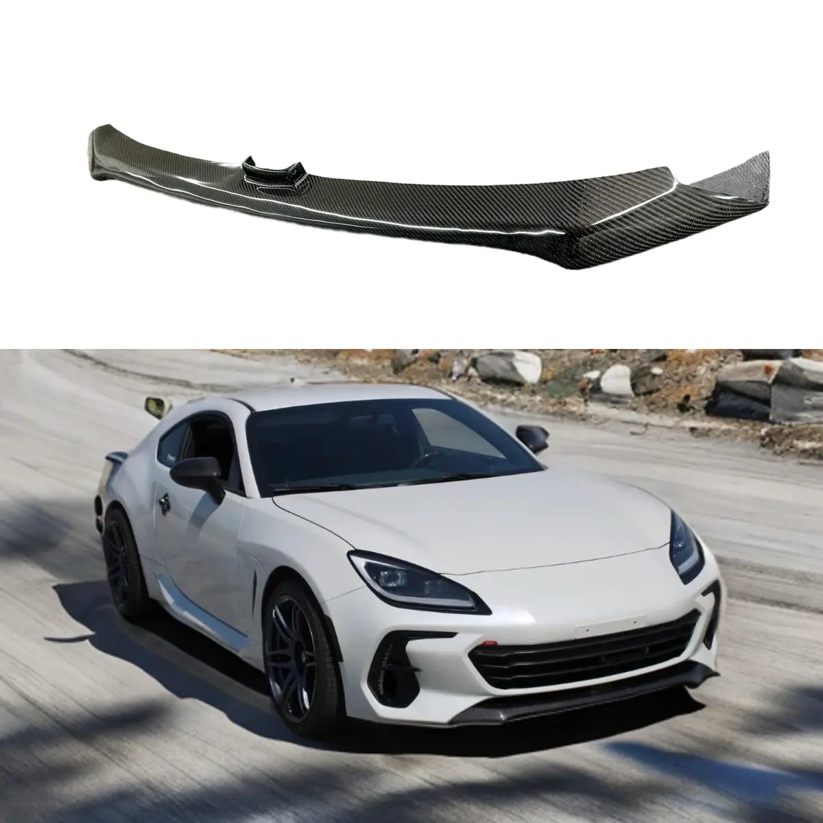For Subaru Brz 2022-2024 Carbon Fiber Replacement Front Bumper Lip Spoiler 1
