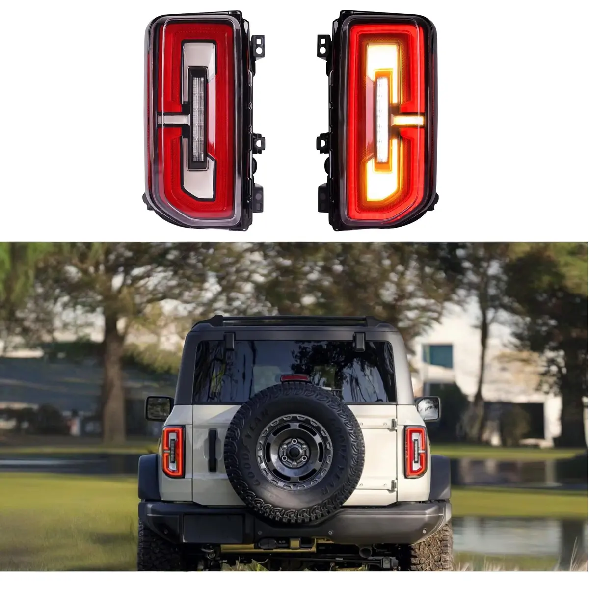 Fits Ford Bronco 2021-2024 Full Led Tail Lights Sequential Assembly 1