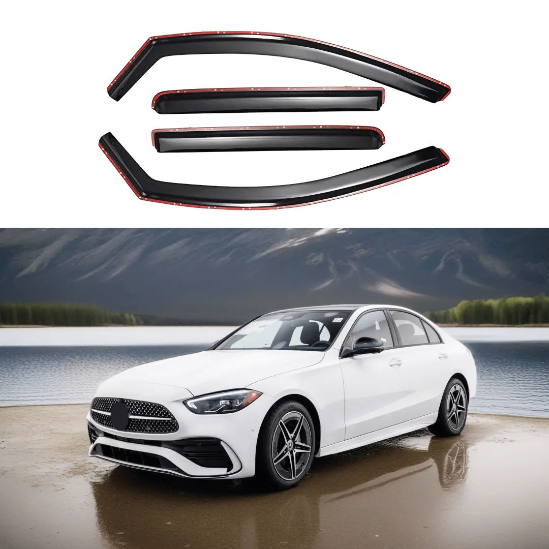 Fits 2015-2021 Mercedes C-Class C300 C43 In-Channel Vent Window Visors Rain Guards 1