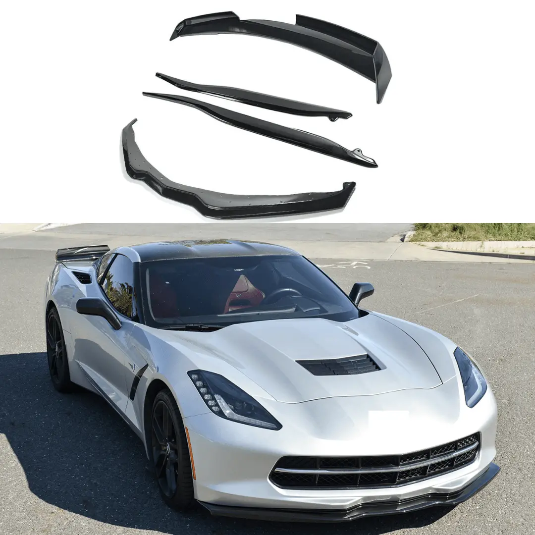Fits Corvette C7 Stage 2 Front Lip Side Skirts Rear Spoiler Full Body Kit 1