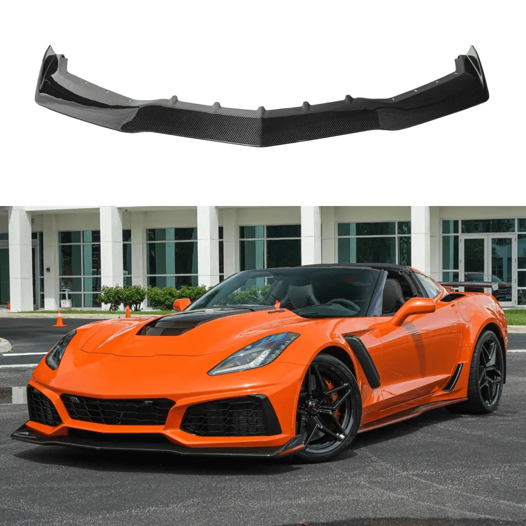 Fits 14-19 Chevrolet Corvette C7 Zr1 Carbon Fiber Front Bumper Lip 1