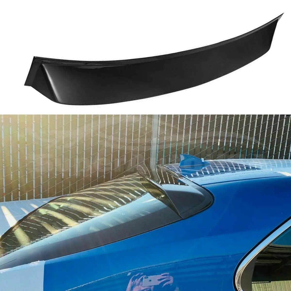 Fit 2012-2017 Toyota Camry Abs Black Rear Roof Window Visor Spoiler 3D Jdm (Black) 1