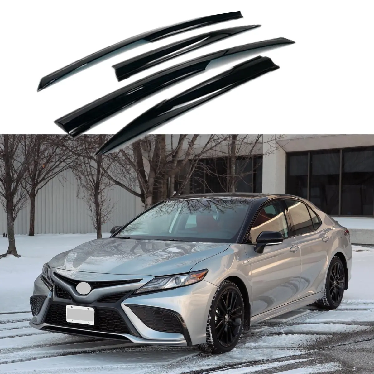 Fit 2018-2026 Toyota Camry 3D Mugen Style Vent Window Visors Rain Sun Wind Guards Shade Deflectors 1