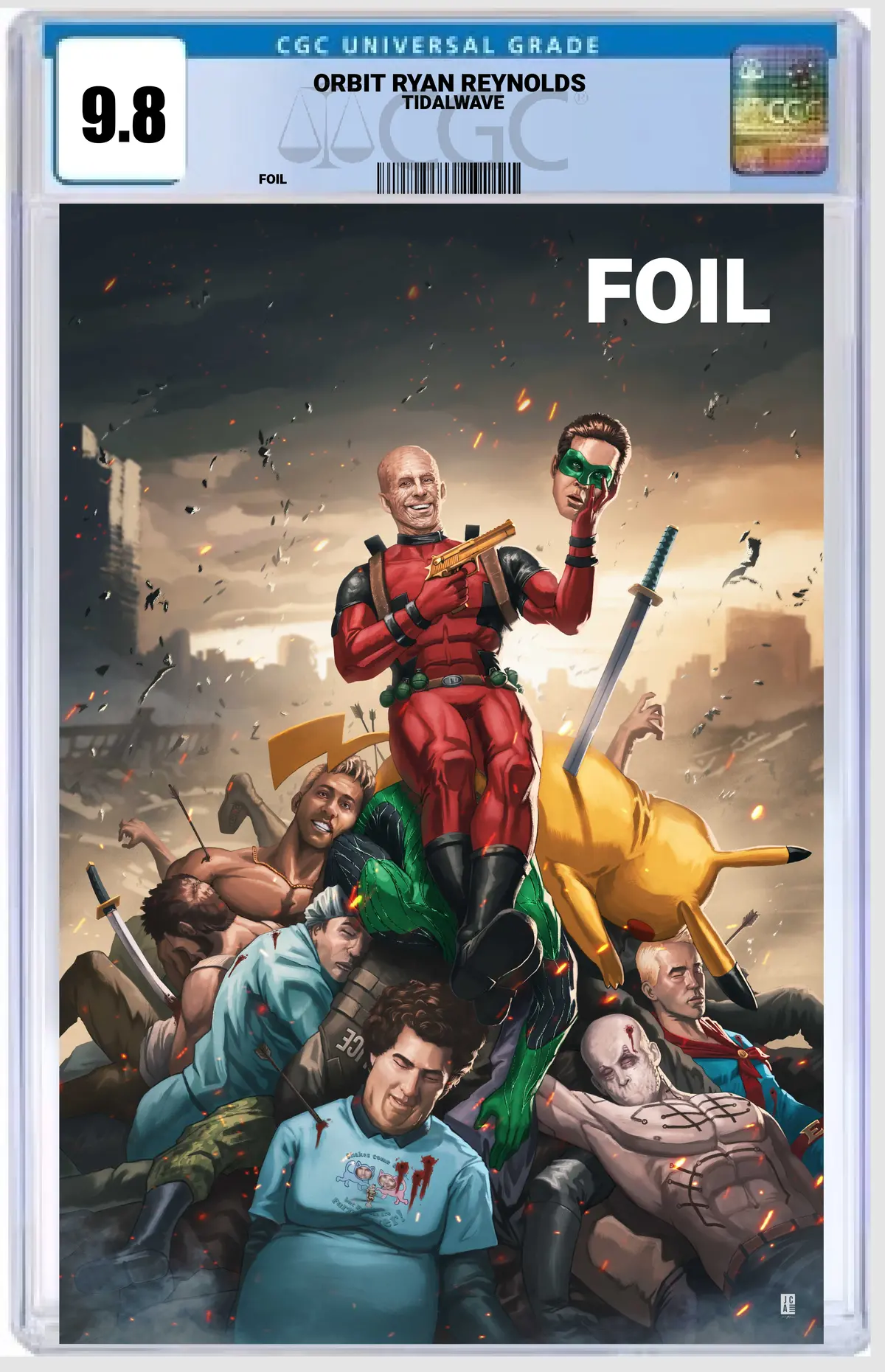 Orbit: Ryan Reynolds Deadpool Kills Em All Casperz Virgin Foil Cgc 9.8 1
