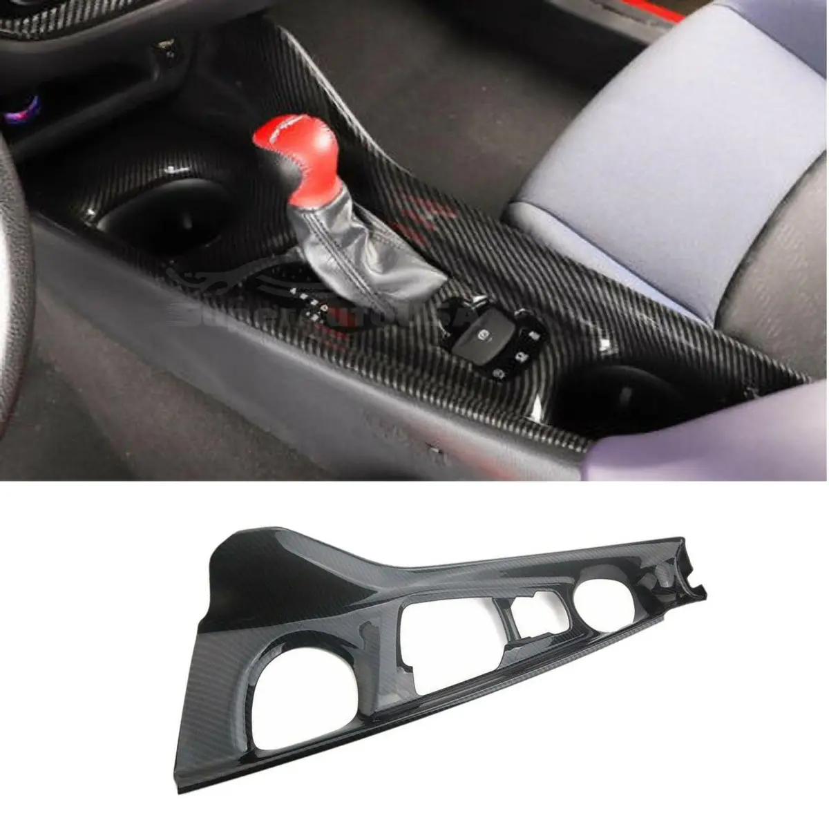 Fits 2018-2022 Toyota C-Hr Chr Gear Shift Box Panel Cover Trim (Carbon Fiber Print) 1
