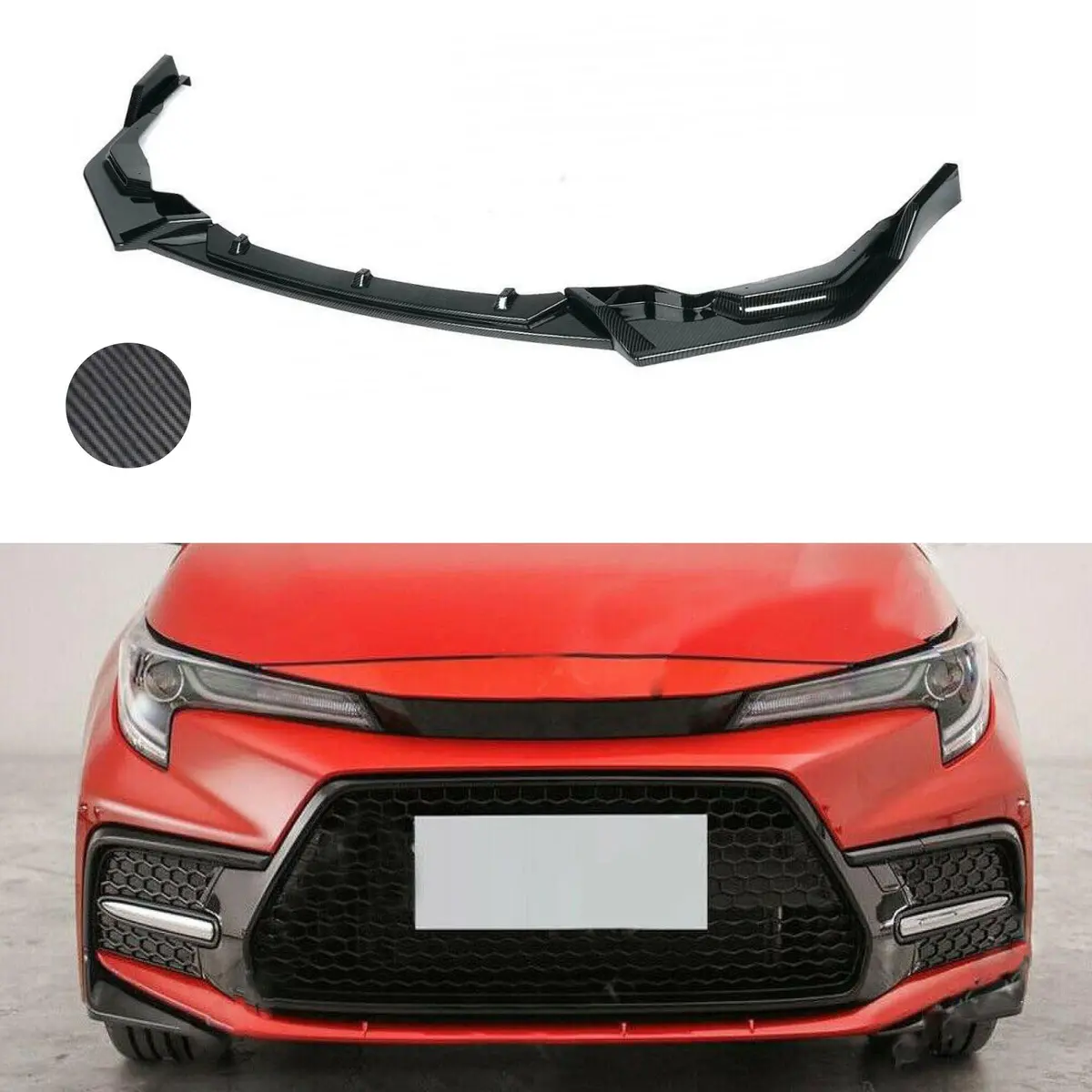 Front Lip & Spoiler - Carbon Fiber Print | Fits Toyota Corolla Se Xse (2020-26) 1