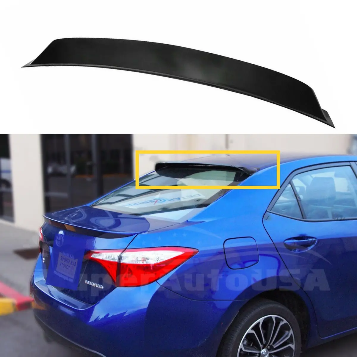 Fit 2014-2019 Toyota Corolla Sedan Rear Roof Window Spoiler Deflector 1