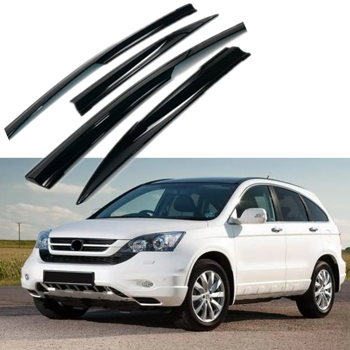 Fit 2007-2011 Honda Crv 3D Mugen Style Vent Window Visors Rain Sun Wind Guards Shade Deflectors 1