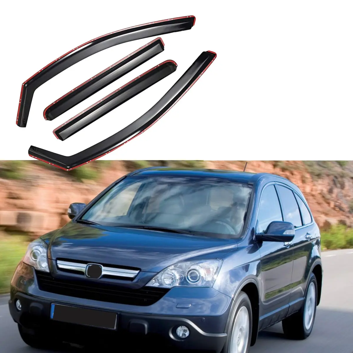 Fit 2007-2011 Honda Crv In-Channel Vent Window Visors Rain Sun Wind Guards Shade Deflectors 1