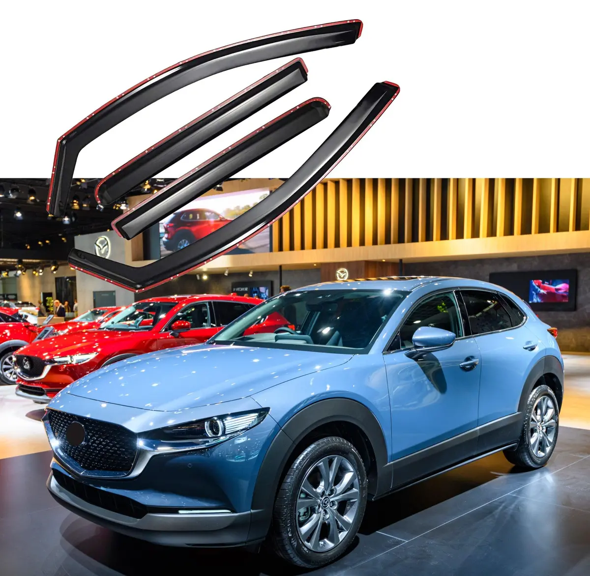 Fit 2020-2024 Mazda Cx30 In-Channel Vent Window Visors Rain Sun Wind Guards Shade Deflectors 1