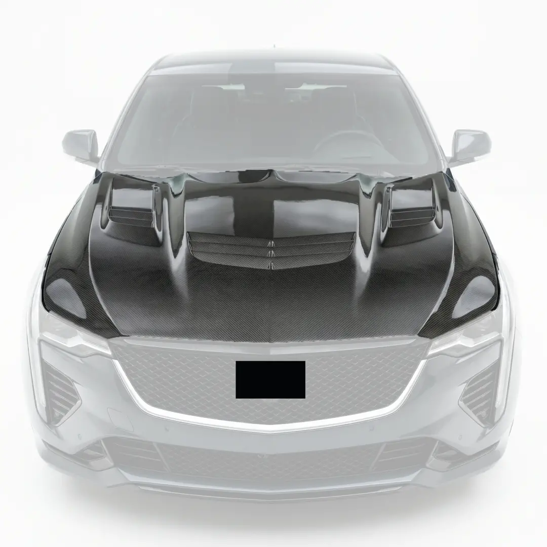 Fits 2020-2026 Cadillac Ct5 Real Carbon Fiber Front Hood 1