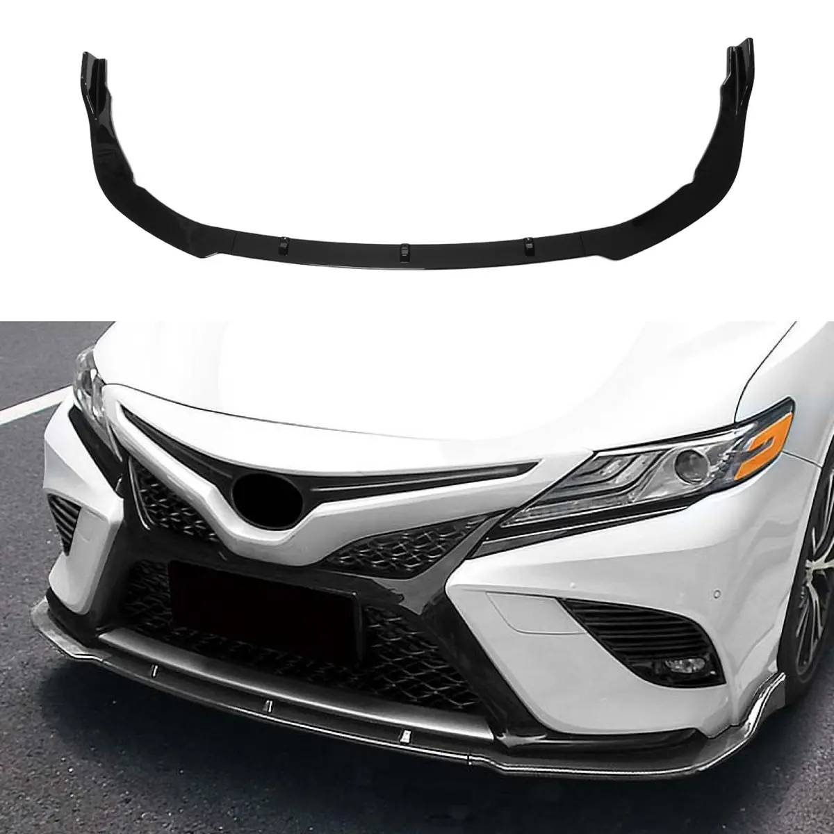 Fits Toyota Camry Se Xse 2018-2023 Trd Style Gloss Black Front Lip 1