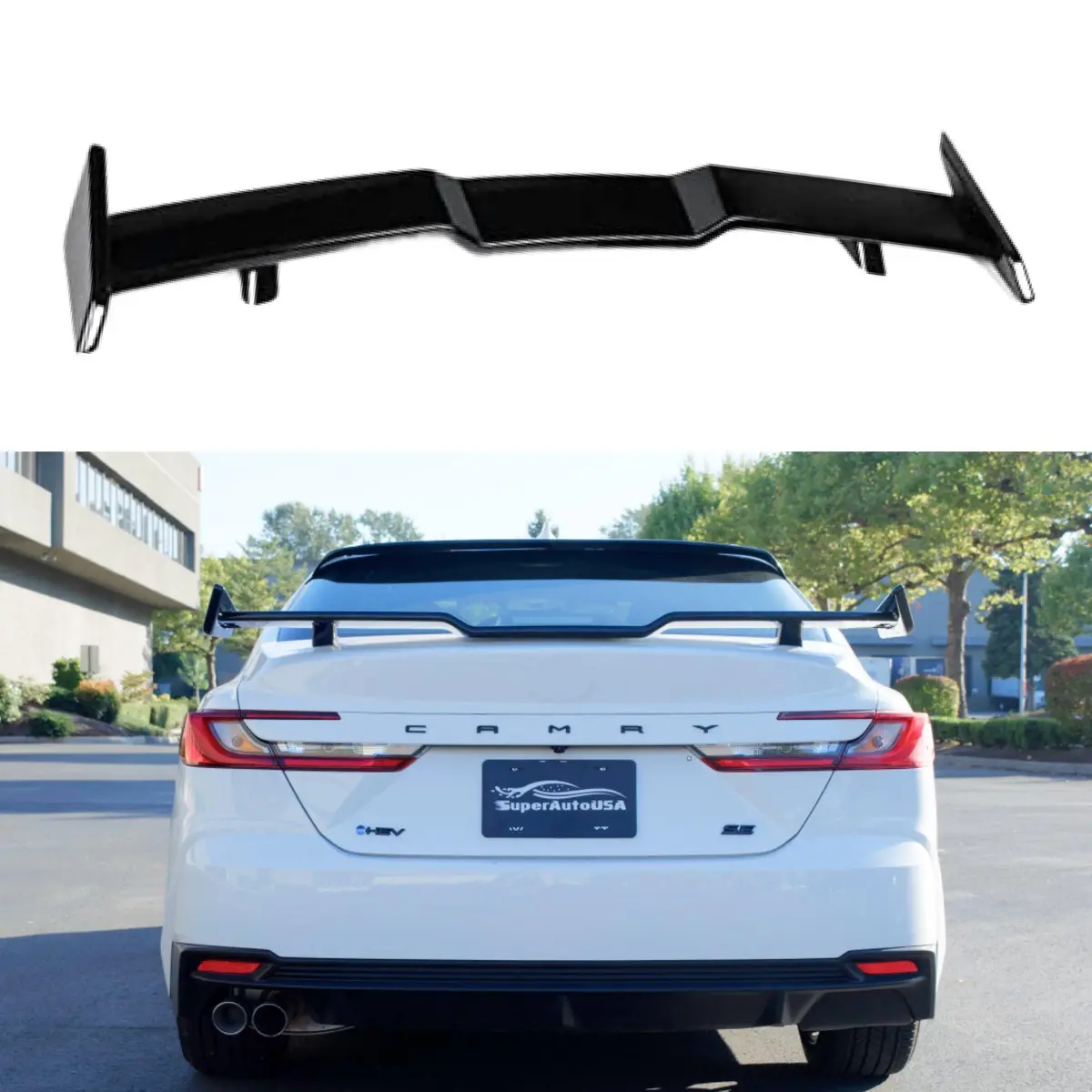 Fit 2025-2027 Toyota Camry Rear Trunk Spoiler Abs Painted (Gloss Black) 1