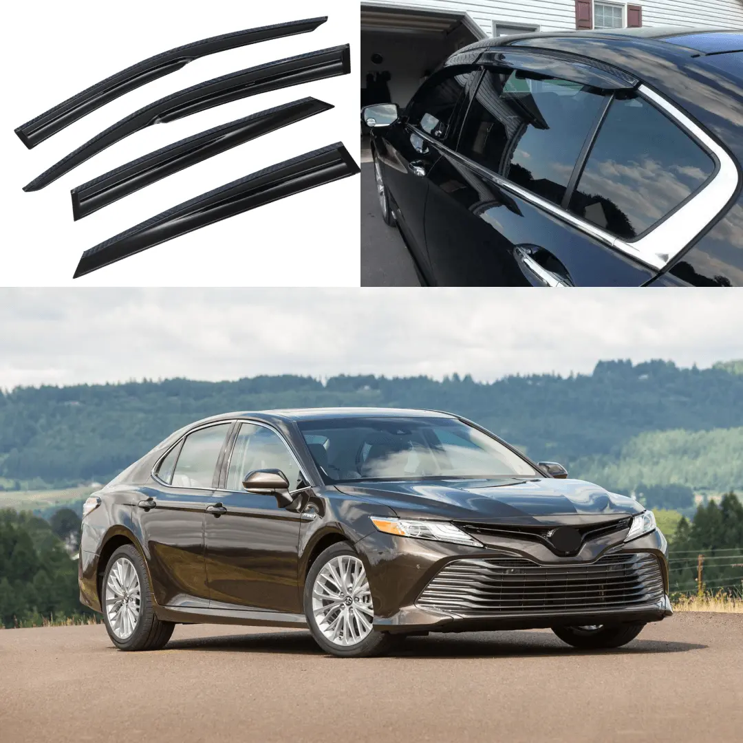 For Toyota Camry 2018-2024 Carbon Fiber Trim Mugen Style Window Visors Rain Guards 1