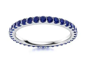 14K White Gold Sapphire Eternity Band 1