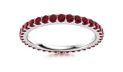 14K White Gold Ruby Eternity Band 1