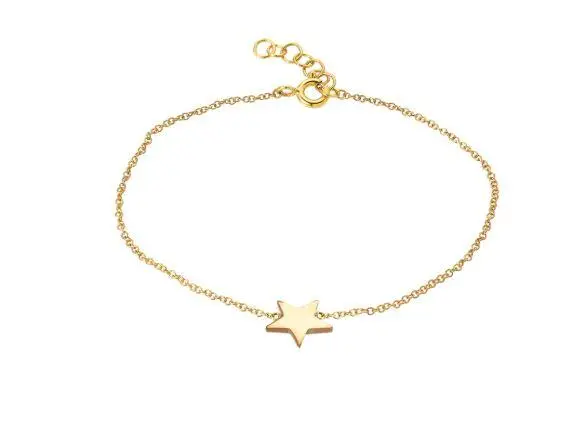 14K Yellow Gold Star Ankle Bracelet 1