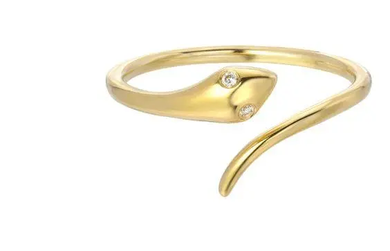 14K Yellow Gold Snake Ring 1