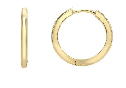 14K Yellow Gold Large Huggie Earrings 1