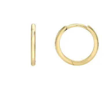 14K Yellow Gold Medium Huggie Earrings 1