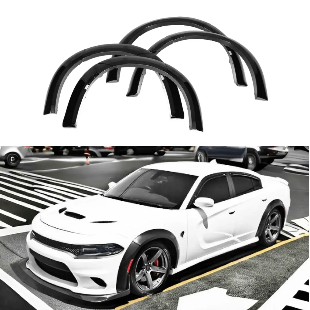 Fits 2015-2023 Dodge Charger Wide Body Style Set Black Wheel Cover Fender Flares 1