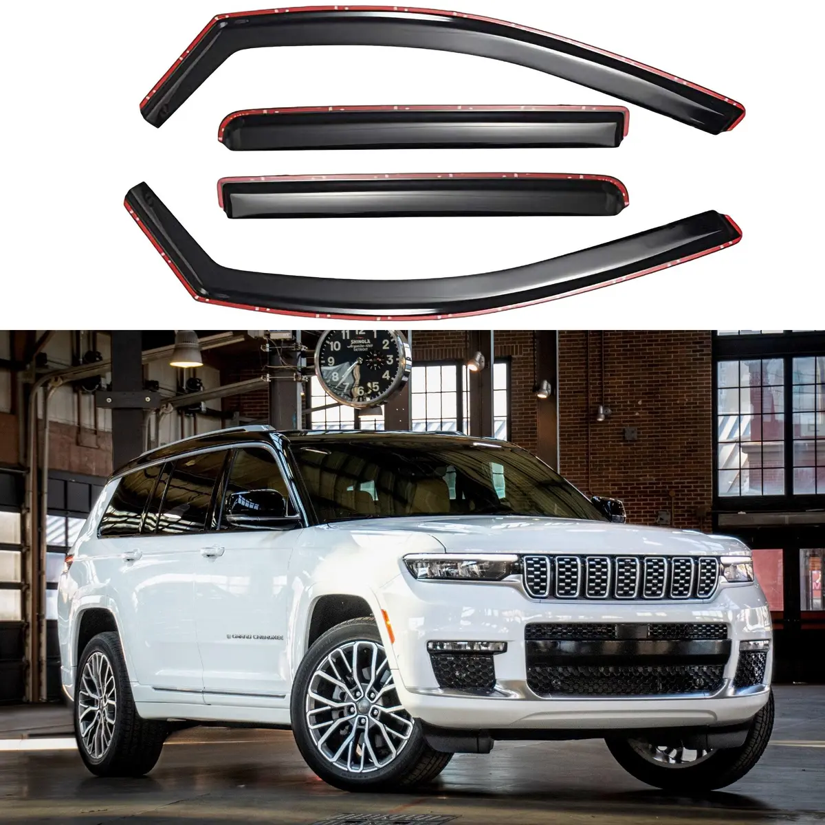Fit 2014-2023 Jeep Cherokee In-Channel Vent Window Visors Rain Sun Wind Guards Shade Deflectors 1