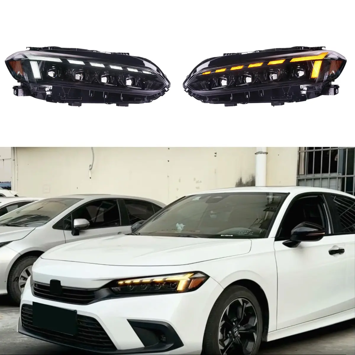 Fits Honda Civic 11Th Gen 2022-2024 Led Head Light Front Lamps Assembly 1