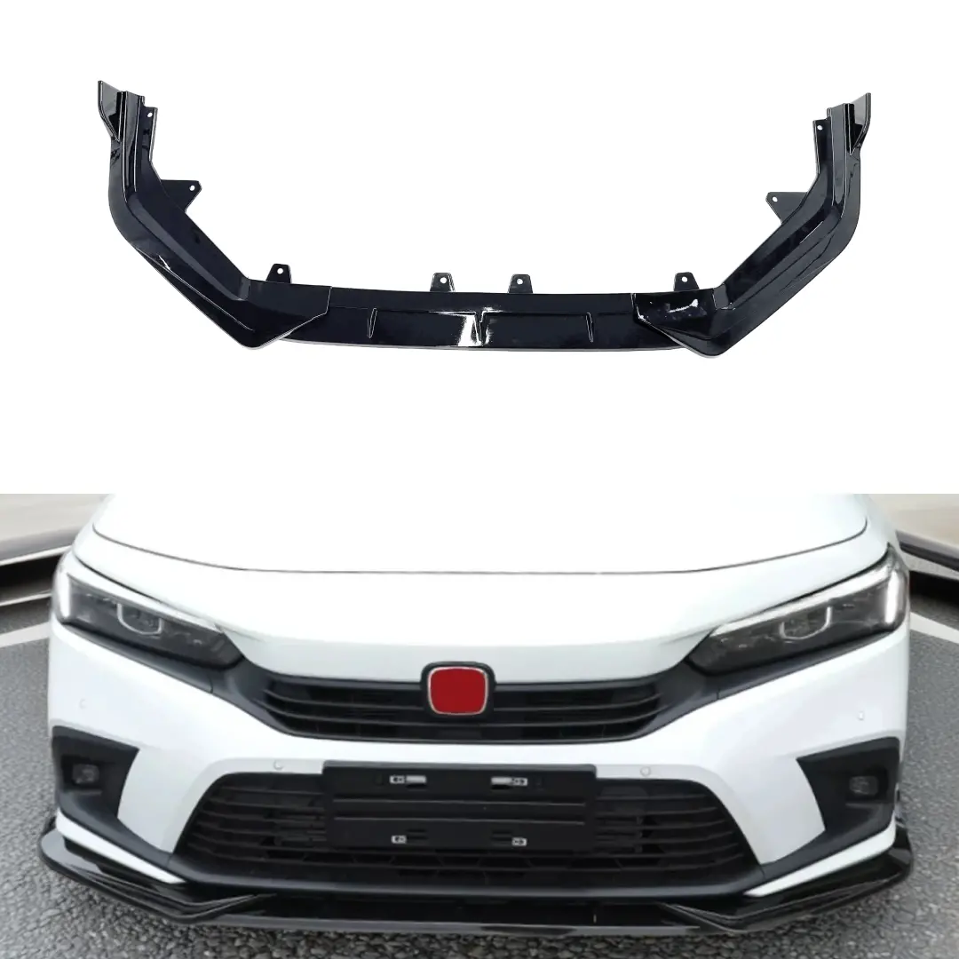 Fits 2020-2026 Honda Civic Gloss Black Front Bumper Lip Spoiler Splitter 1