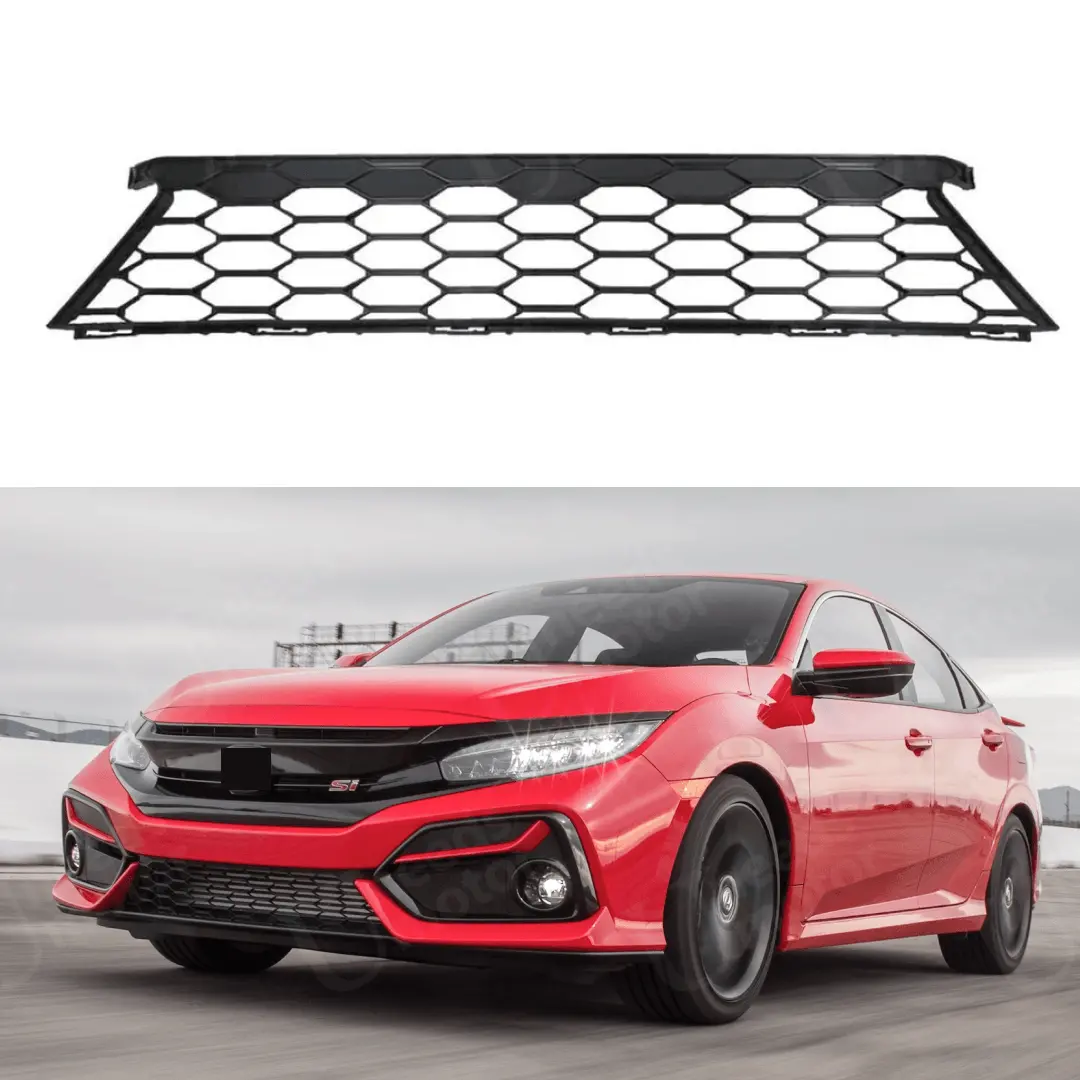 Fits Honda Civic Si Hatchback 2017-2020 Oem Style Black Front Lower Grille 1
