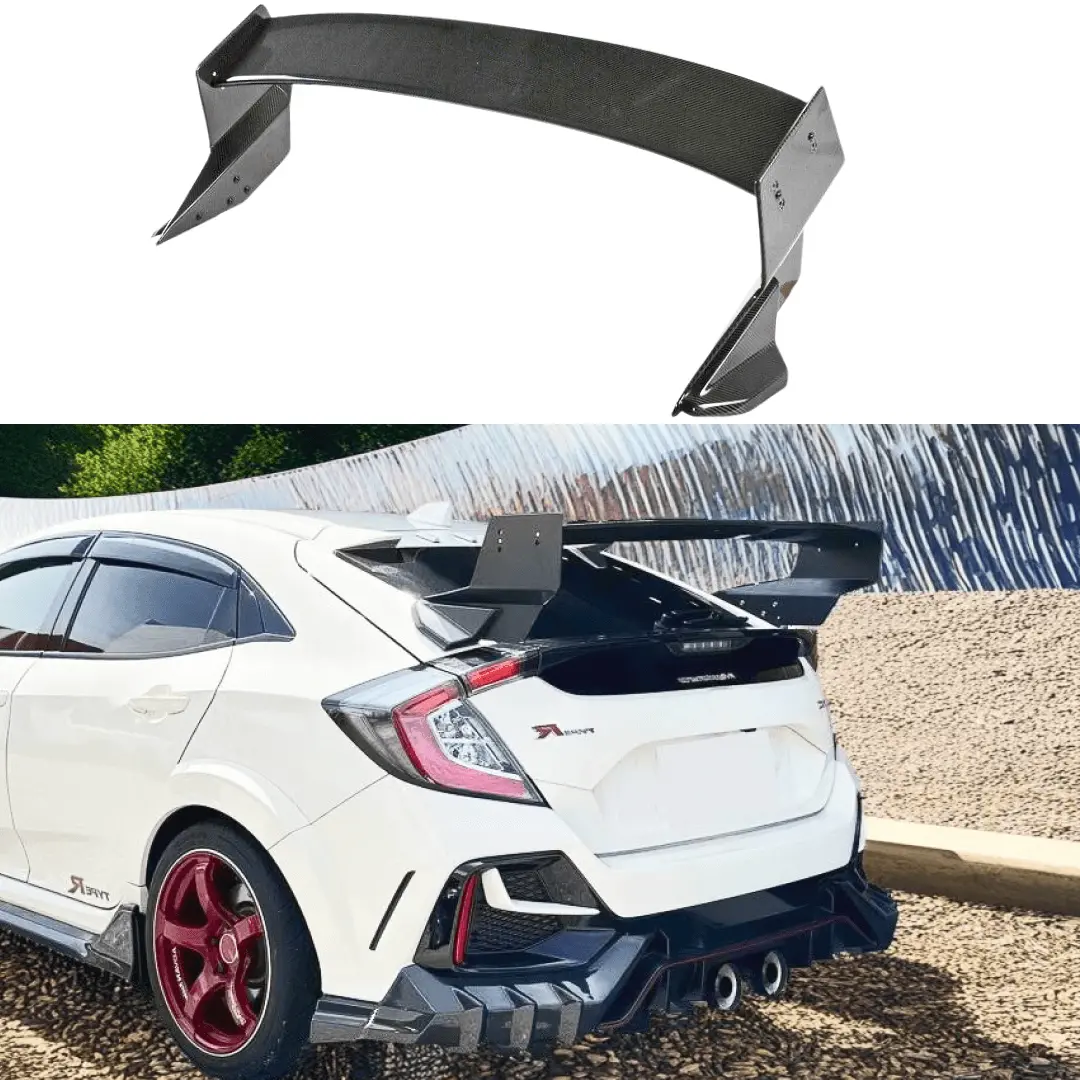 Fits Honda Civic Fk8 Hatchback 2017-2021 Real Carbon Fiber Rear Trunk Spoiler Wing 1