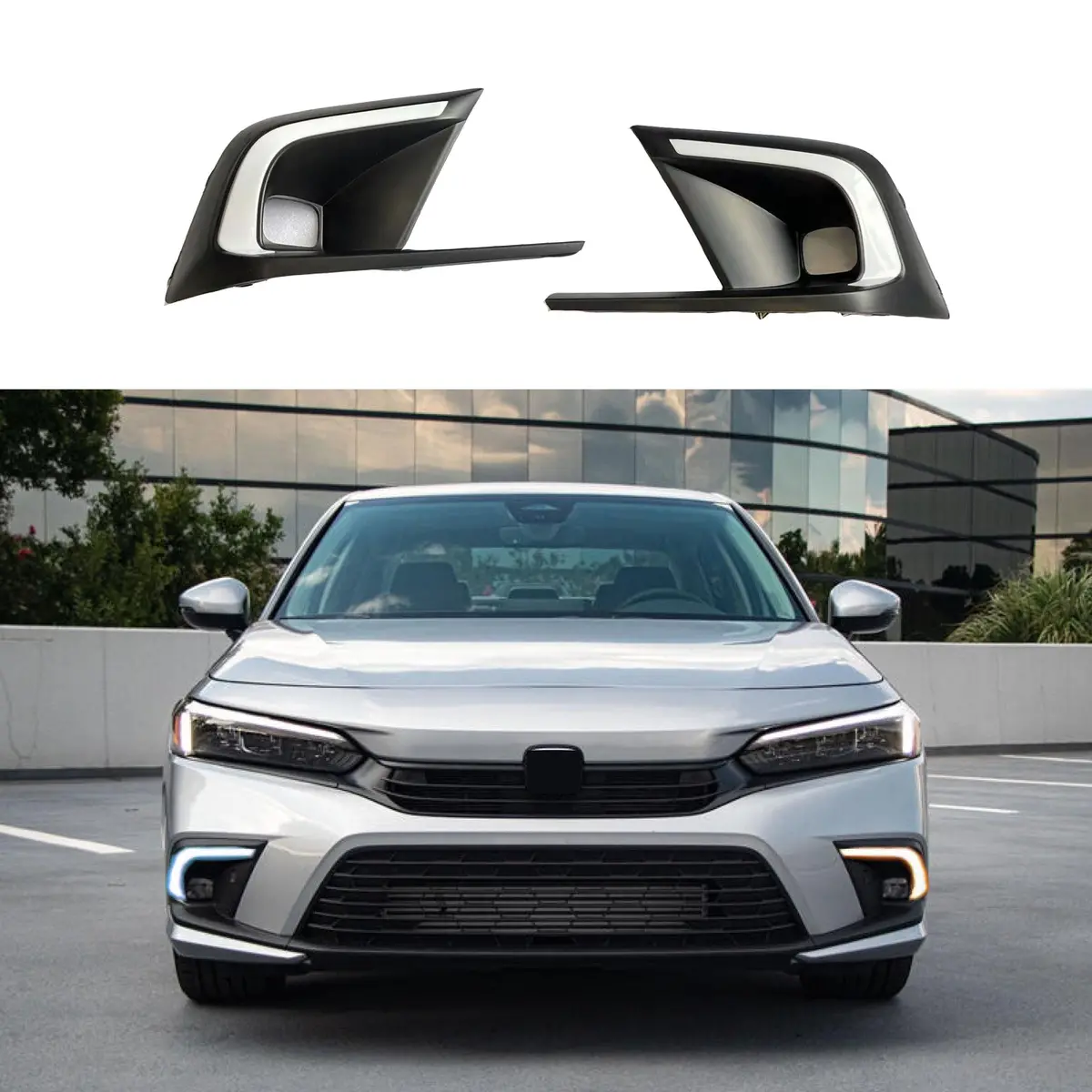 Fit 2022- Honda Civic C-Style Led Lights Daytime Running Lights Head Lamp Drl 1