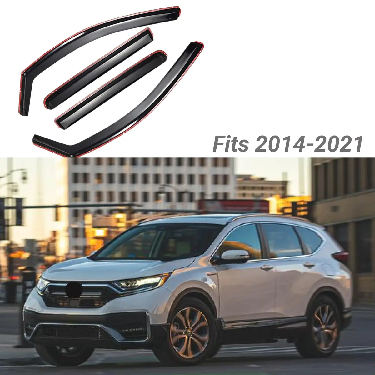 Fit 2017-2021 Honda Cr-V Crv In-Channel Vent Window Visors Rain Sun Wind Guards Shade Deflectors 1