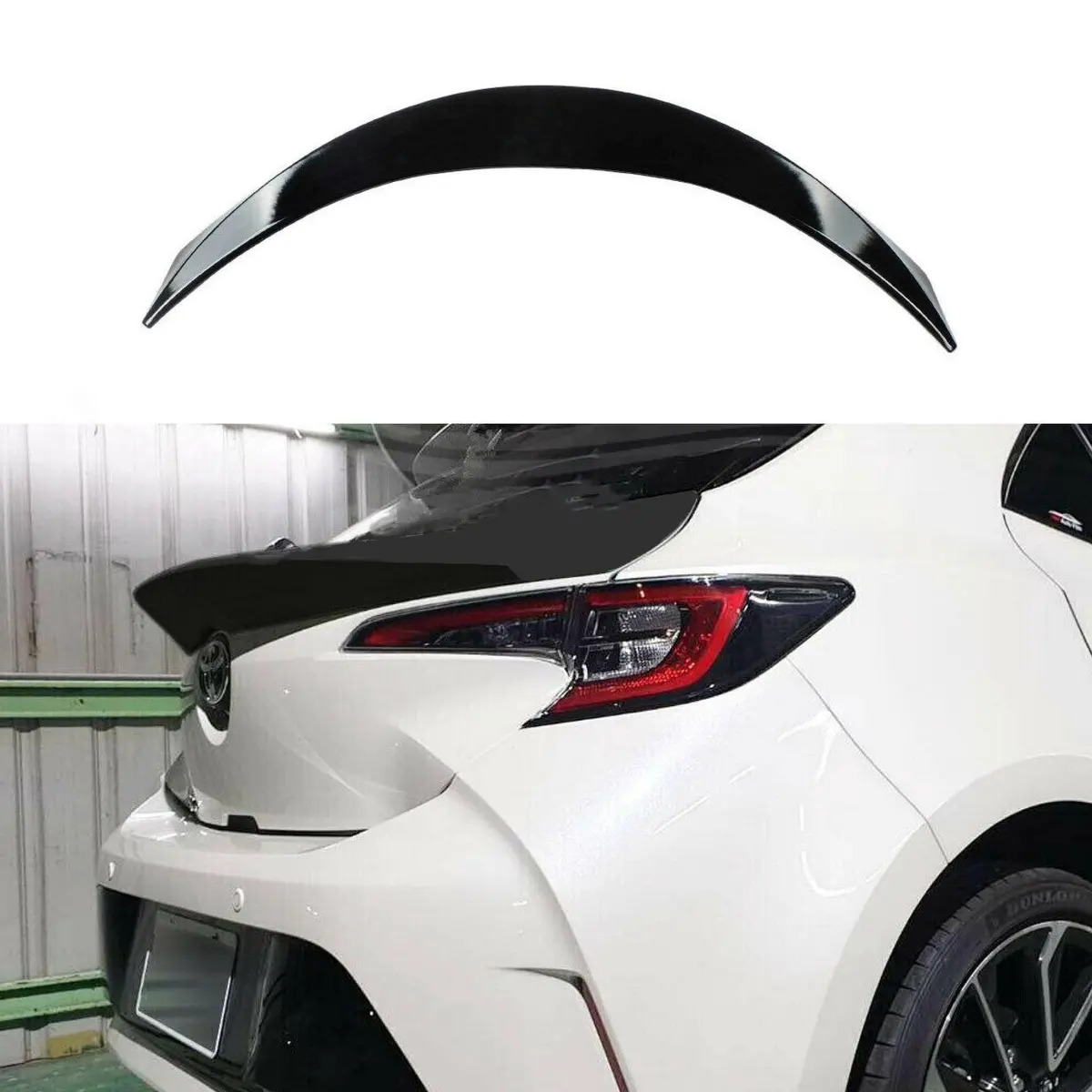 Fit 2019-2022 Toyota Corolla Hatchback Rear Middle Trunk Spoiler (Gloss Black) 1