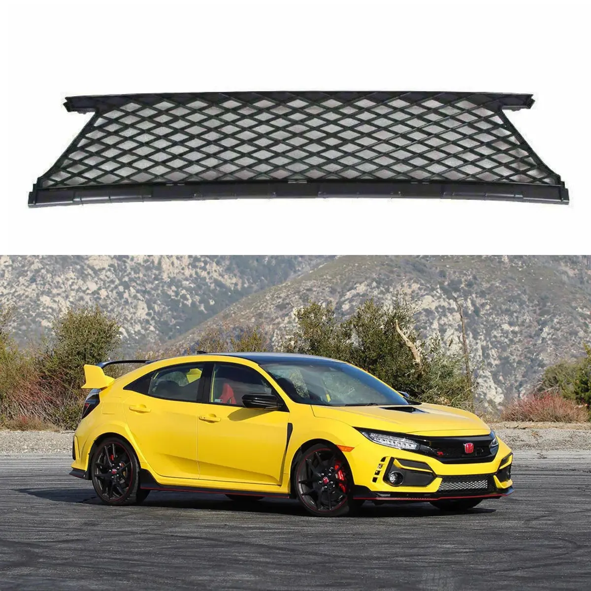 For Honda Civic Type R 2017-2021 Oe Style Black Front Lower Grille Mesh 1