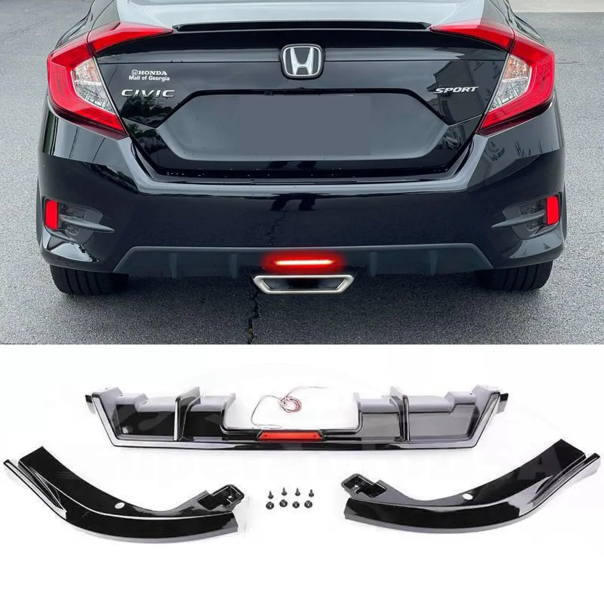 Rear Diffuser & Rear Corners - Led Light  | Fits Honda Civic ( 16-21 ) 1