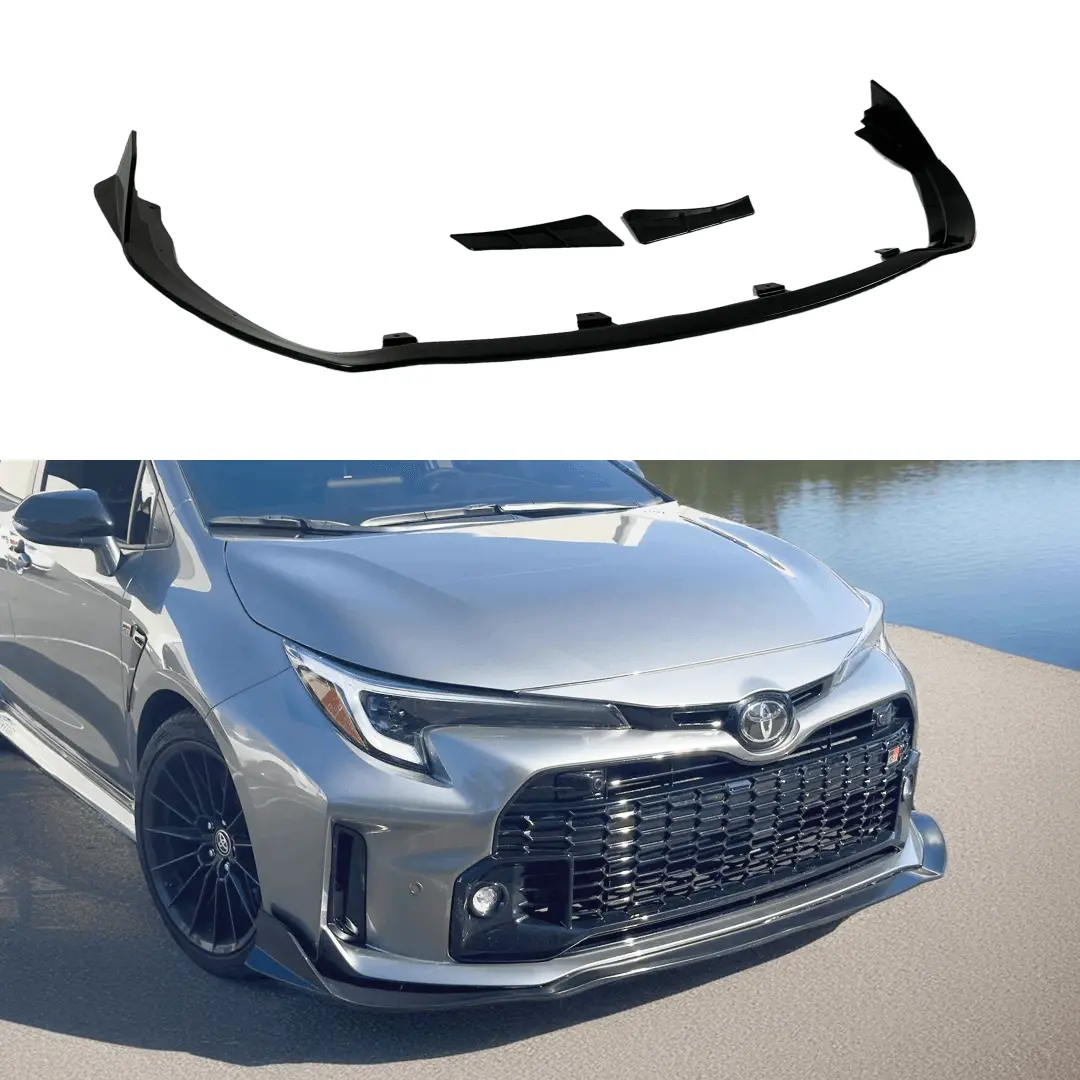 Front Bumper Spoiler Splitter 1Pc Lip W/ Corner Splitter Fits 2022-2026 Toyota Gr Corolla Pu 1
