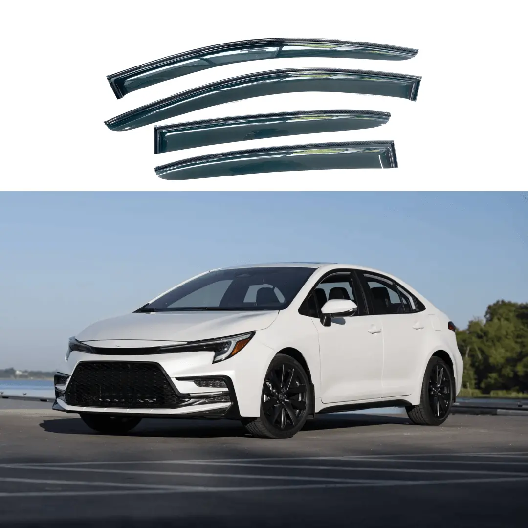 For Toyota Corolla 2020-2025 Carbon Fiber Print Trims Window Visors Wind Guards 1