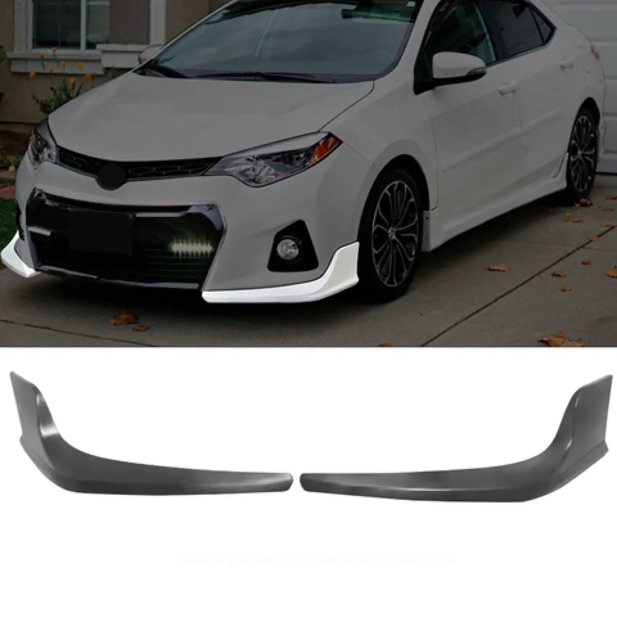 Fits 2014-2016 Toyota Corolla S Models Front Bumper Splitters Garnish Reflectors (Left & Right) 1