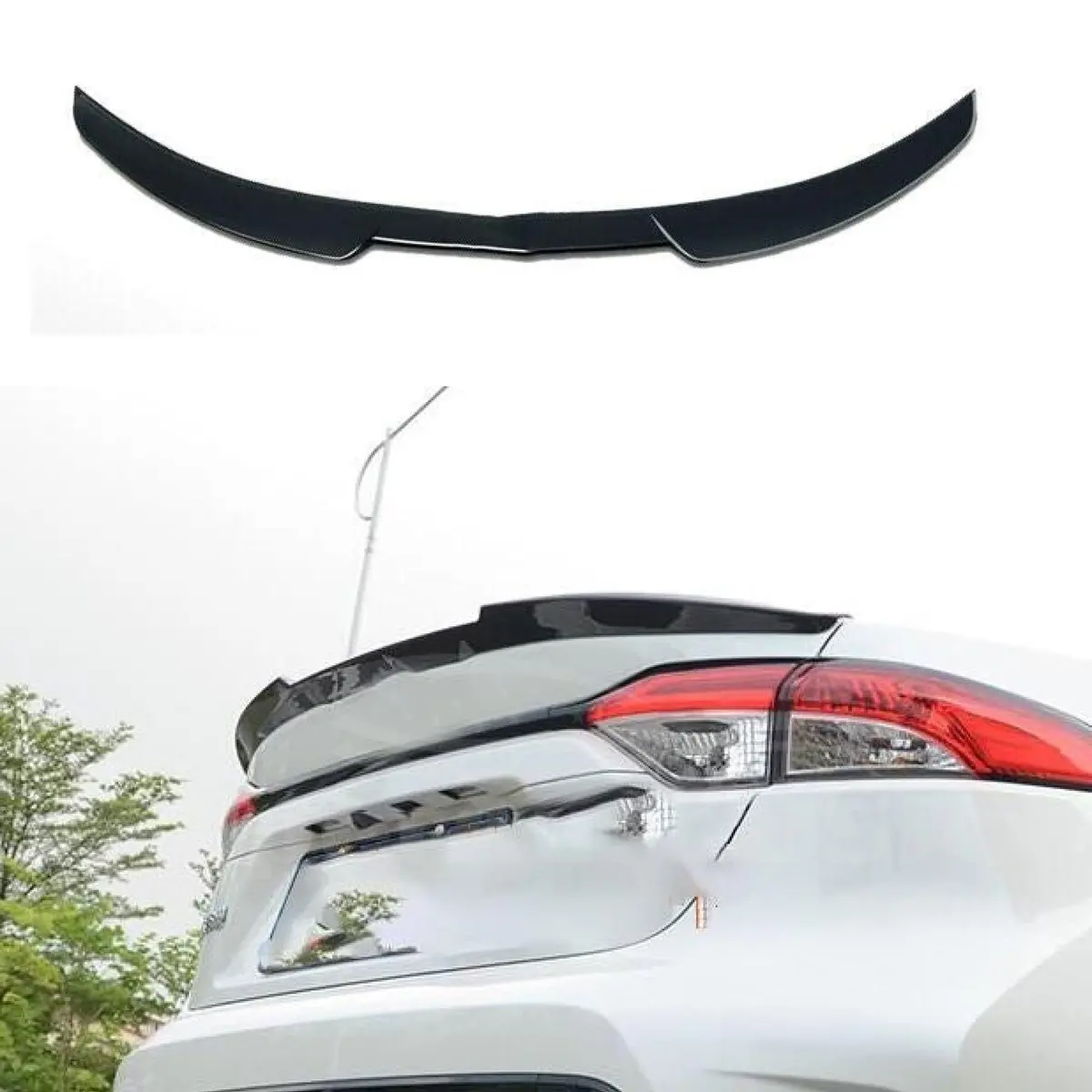 Fit 2020-2021 Toyota Corolla Rear Tail Trunk Spoiler Wing (Unpainted / Matte Black) 1