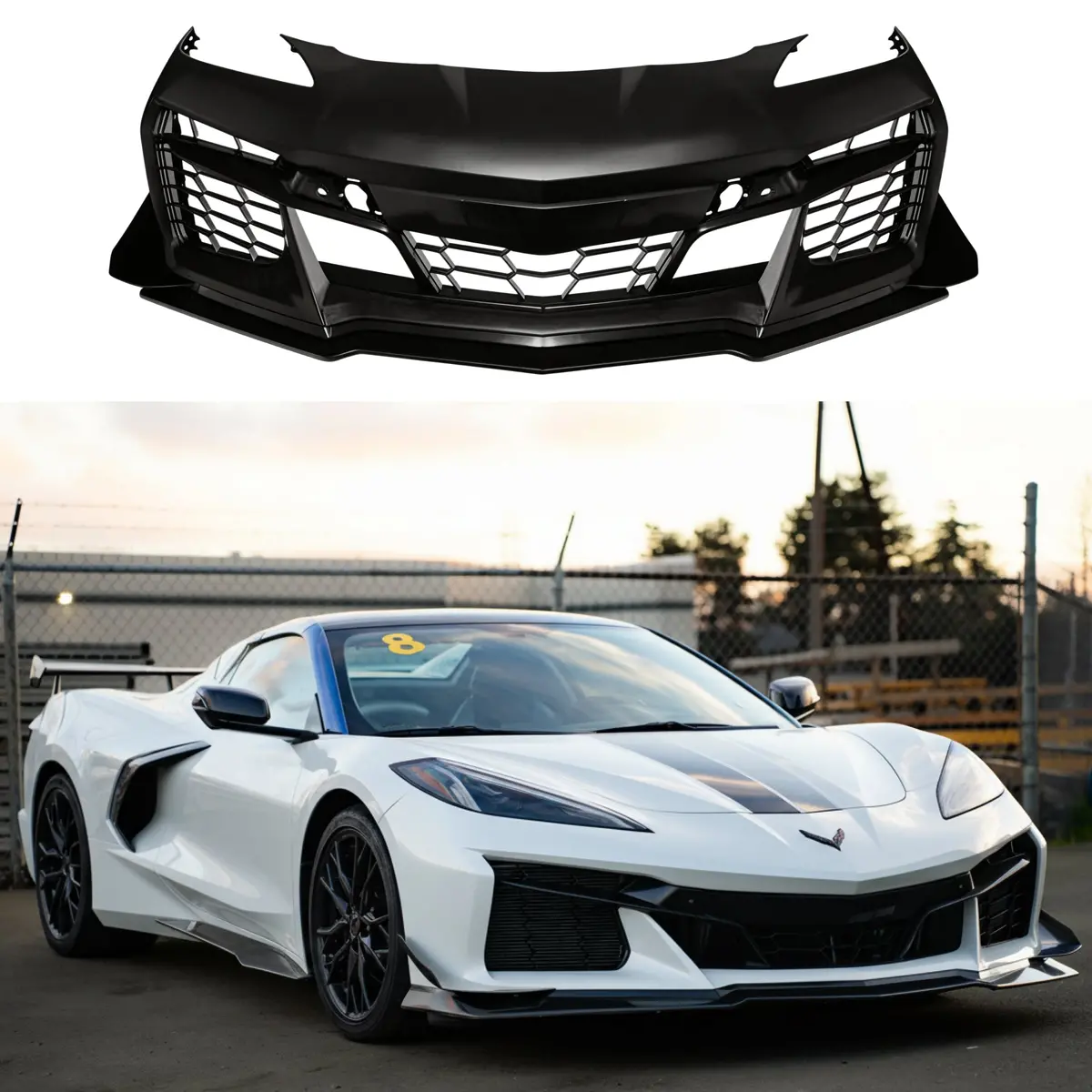 Z06 Style Front Bumper Fits 2020-2026 Chevrolet Corvette C8 1