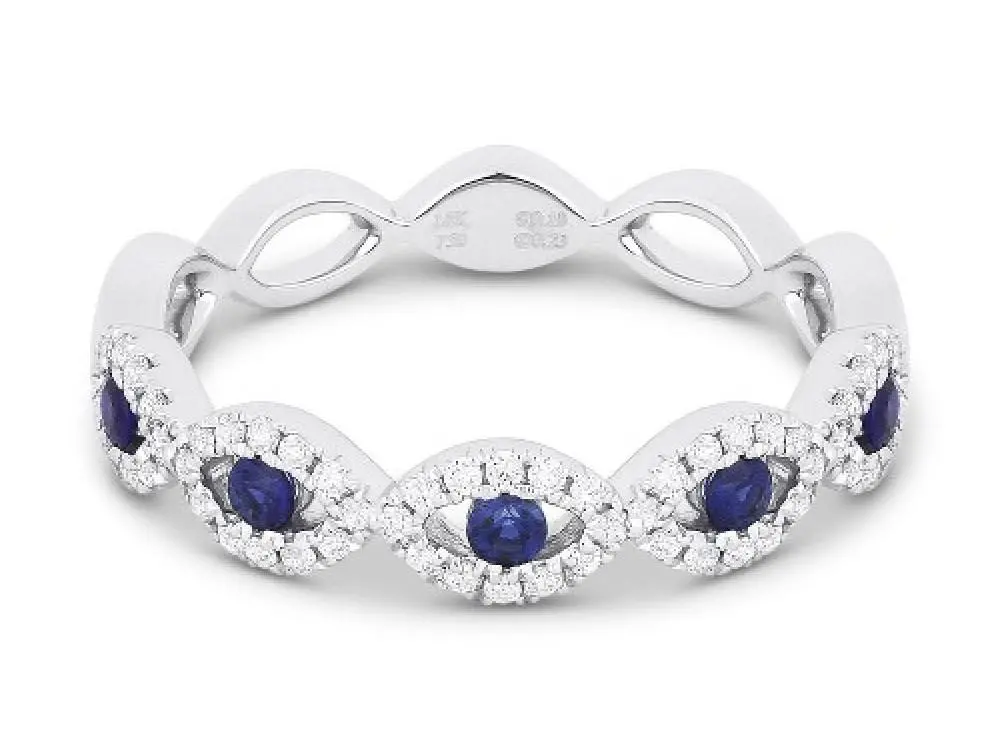 18K White Gold Sapphire And Diamond Ring 1