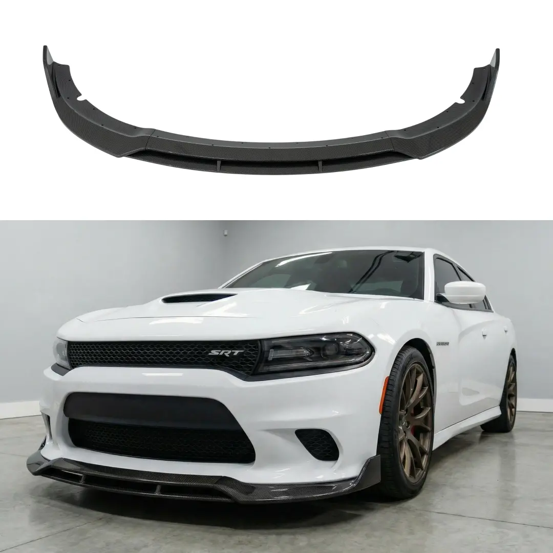 For Dodge Charger Srt 2015-2023 4-Pieces Carbon Fiber Print Front Lip 1