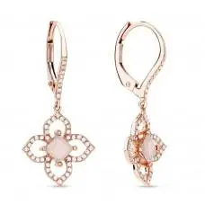 14K Rose Clover Dangle Earrings 2