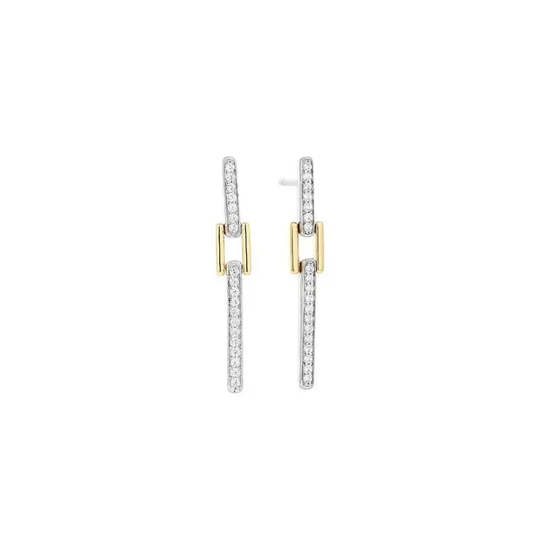 14K White And Yellow Gold Diamond Buckle Earring 1