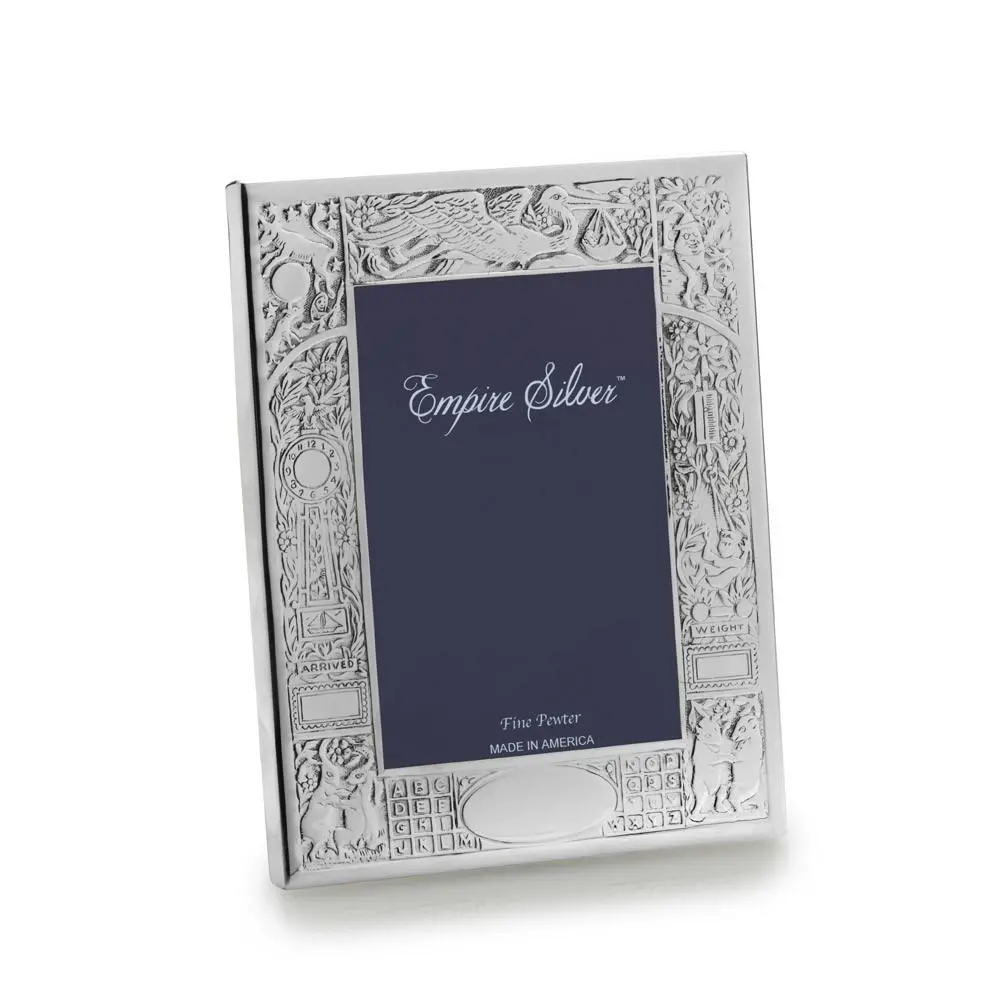 Birth Record Pewter Baby Frame 1