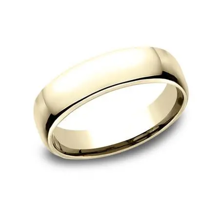 14K Yellow Gold  5.5Mm Comfort Fit Wedding Band Size 9 1