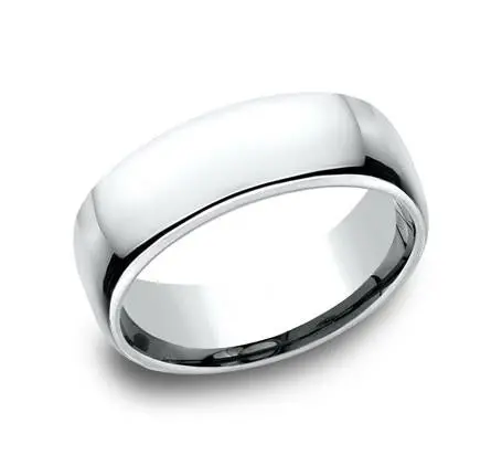 14K White Gold 7.5Mm Comfort Fit Wedding Band Size 8 2