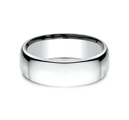 14K White Gold  7.5Mm Comfort Fit Wedding Band Size 9 1